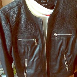 Black rivet Gently used Leather jacket